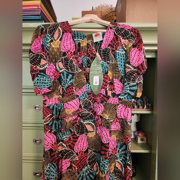 Farm Rio Shell Mix Midi Dress - Picture 5 of 8